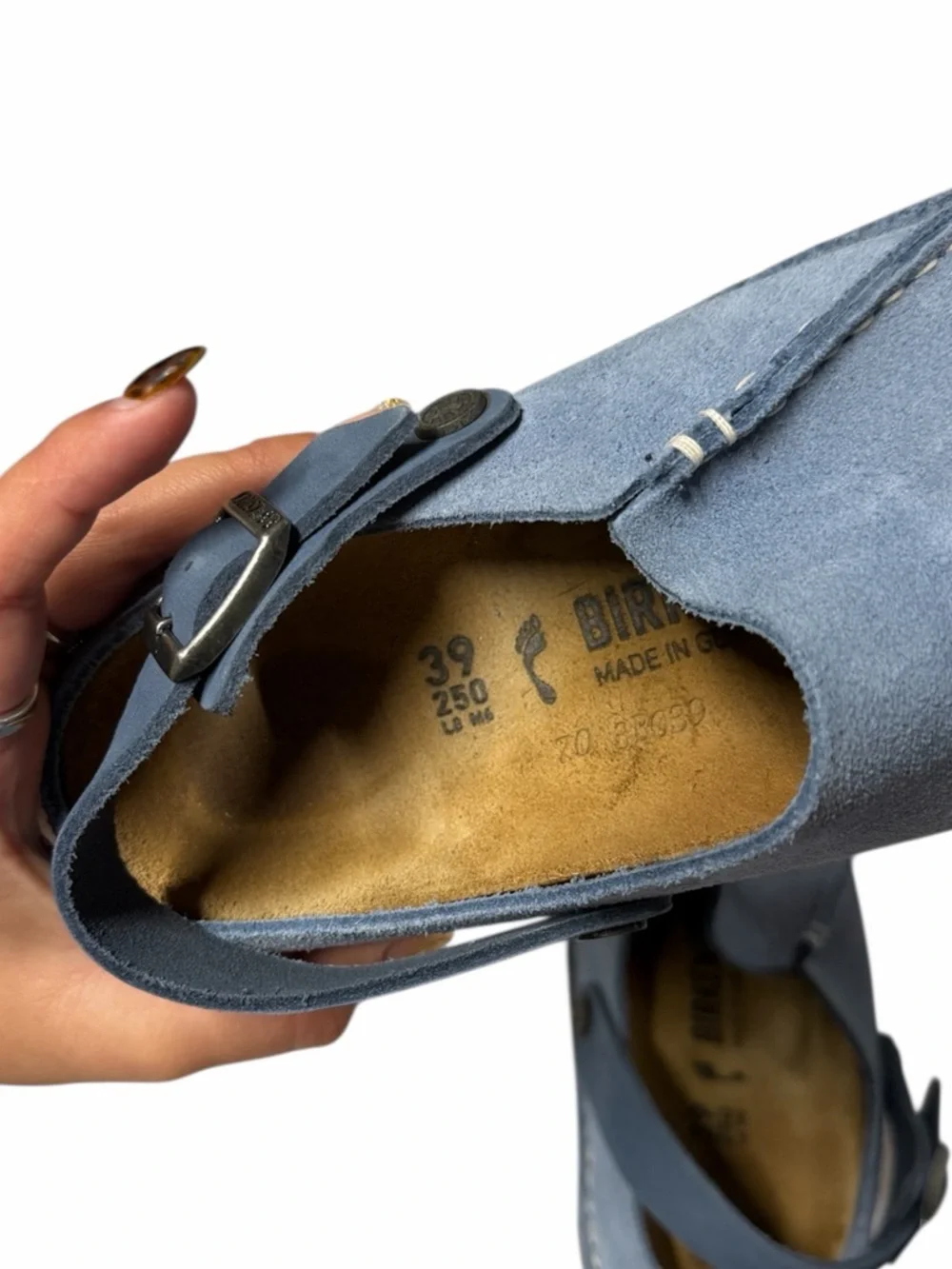 Birkenstock Lutry Premium Suede Clogs In Elemental Blue Size 39 - Picture 7 of 9